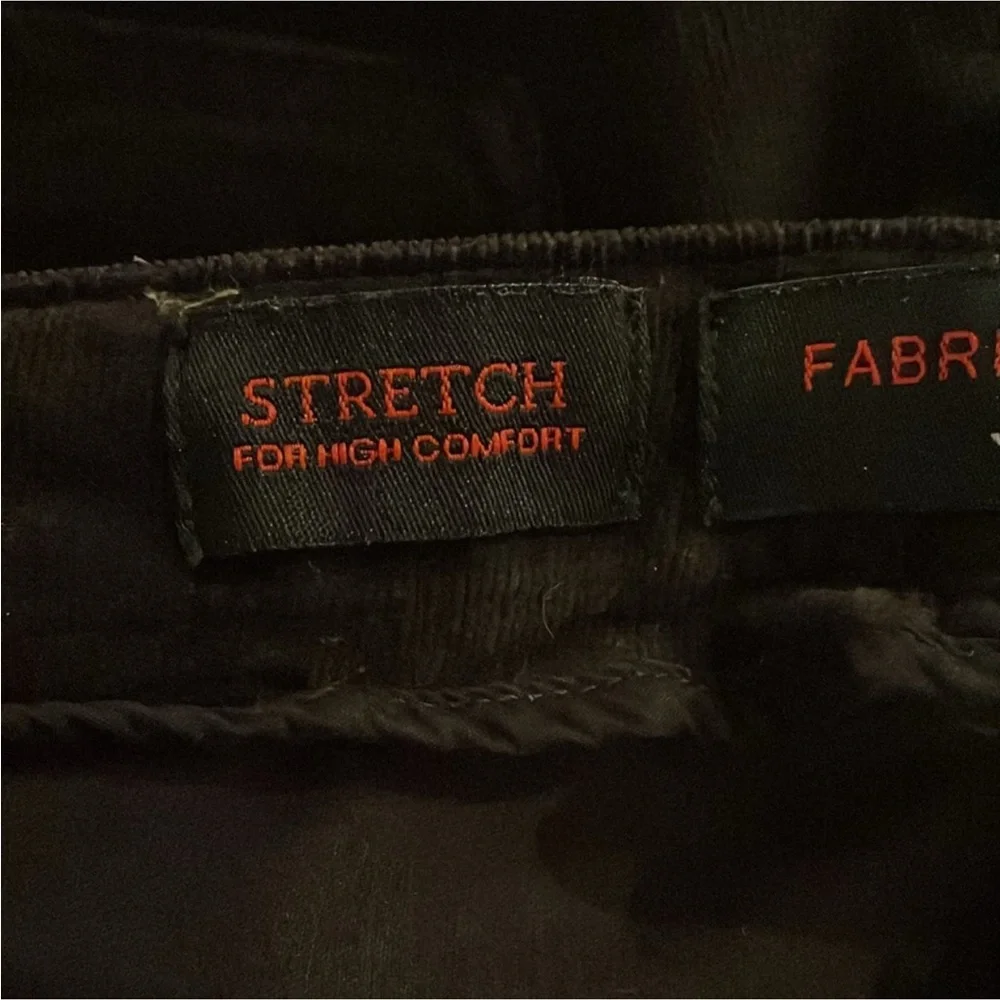 Fabrizio Gianni Jean Slim Fit Stretch Fine wale Corduroy Jeans sz 8 deep brown